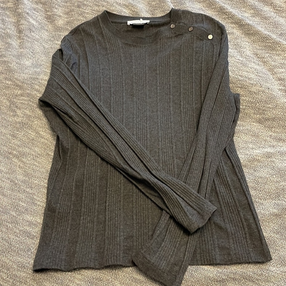 Versace Collection Dark Grey Snap Button Ribbed L… - image 4